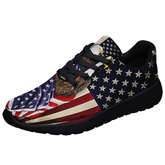Eagle American flag Patriot Shoes Sneakers Black Size 10.5