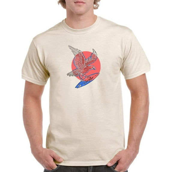 Eagle And Surfboard Art T-Shirt Men -Image by Shutterstock, Male 3X-Large