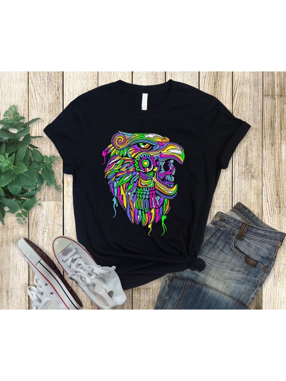 Eagle Aztec Warrior - Embroidery effect - Mexico - Unisex T-Shirt