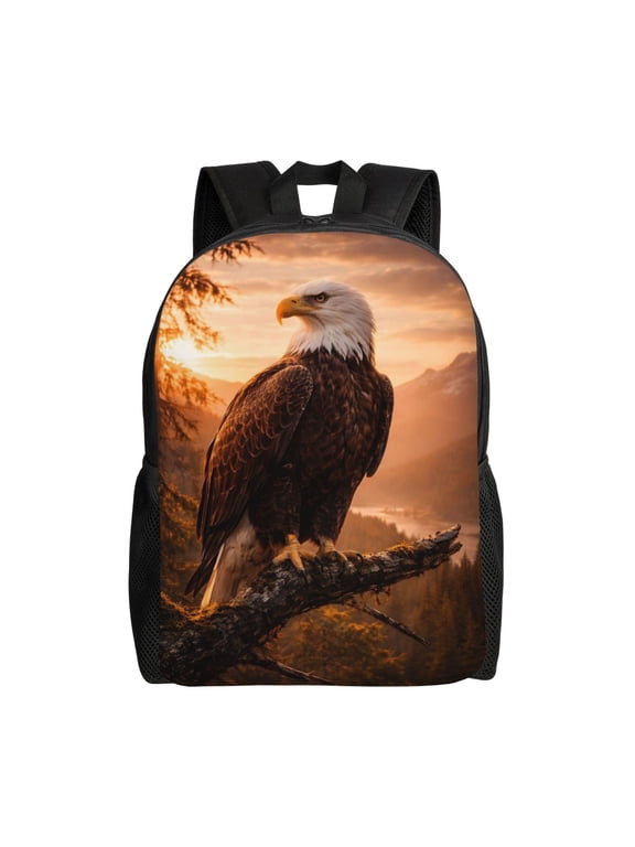 Eagle Backpack Full Front Print Travel Laptop Bag for Men and Women
