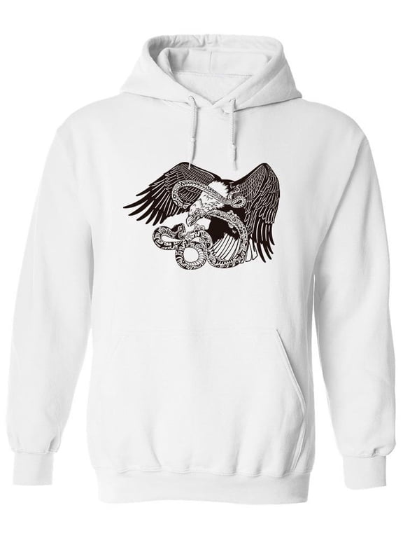 Eagle Battling A Snake. Hoodie Men -Image by Shutterstock, Male Large