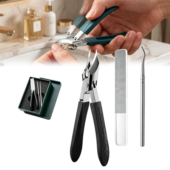 Eagle Beak Angled Nail Clippers 3-Piece Set, Long Handle Wide Jaw ...