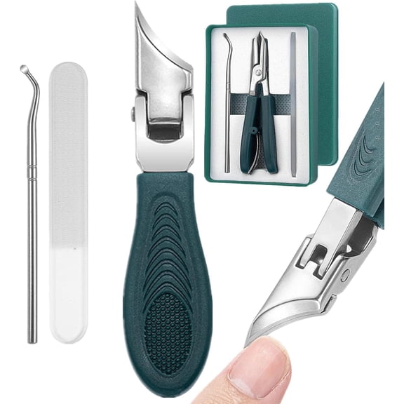 Eagle Beak Beveled Nail Clippers,Three Sets of Beveled Nail Clippers Household Multifunctional Large Opening Anti-Splash for Ingrown Toenails,,for Thick Nails,Seniors&ingrown Care