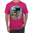 thumbnail image 1 of Eagle Bear Deer and Wolf Wildlife Americana / American Pride Men's Graphic T-Shirt, Fuschia, 4XL, 1 of 3