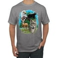thumbnail image 1 of Eagle Bear Deer and Wolf Wildlife Americana / American Pride Men's Graphic T-Shirt, Heather Grey, X-Large, 1 of 3