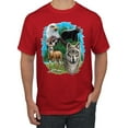 thumbnail image 1 of Eagle Bear Deer and Wolf Wildlife Americana / American Pride Men's Graphic T-Shirt, Red, Medium, 1 of 3