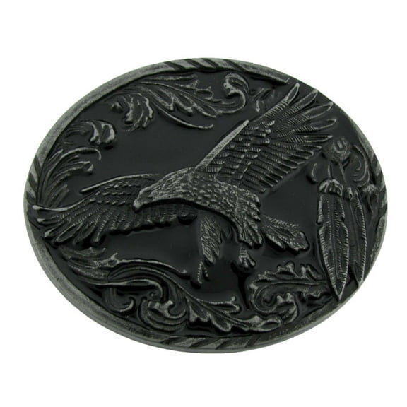 Eagle Belt Buckle Texas US Style Rodeo Western Fashion Metal Black Oval Finished