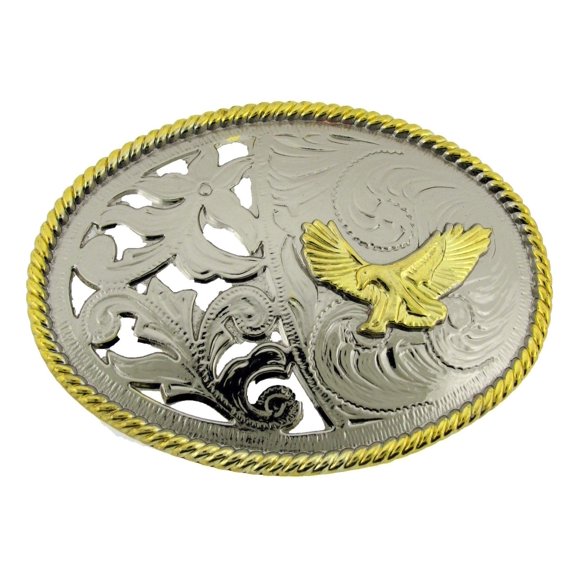 Eagle Belt Buckle Texas US Style Rodeo Western Gold Silver Metal Oval Finished