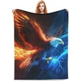 thumbnail image 1 of Eagle Blanket for Adults Men, Flannel Eagle Blankets Gifts, American Flag Eagle Throw Blanket for Sofa Couch Bed Living Room Soft Warm Cozy Eagle Decor 60" x 50", 1 of 5