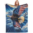 thumbnail image 1 of Eagle Blanket for Adults Men, Flannel Eagle Blankets Gifts, American Flag Eagle Throw Blanket for Sofa Couch Bed Living Room Soft Warm Cozy Eagle Decor 60" x 50", 1 of 5