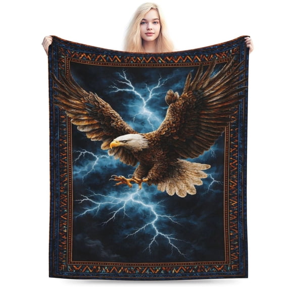 Eagle Blanket American Bald Eagle Throw Blanket Hawk Soft Cozy Fleece Fuzzy Stuff Plush Flannel Gifts for Women 50x40