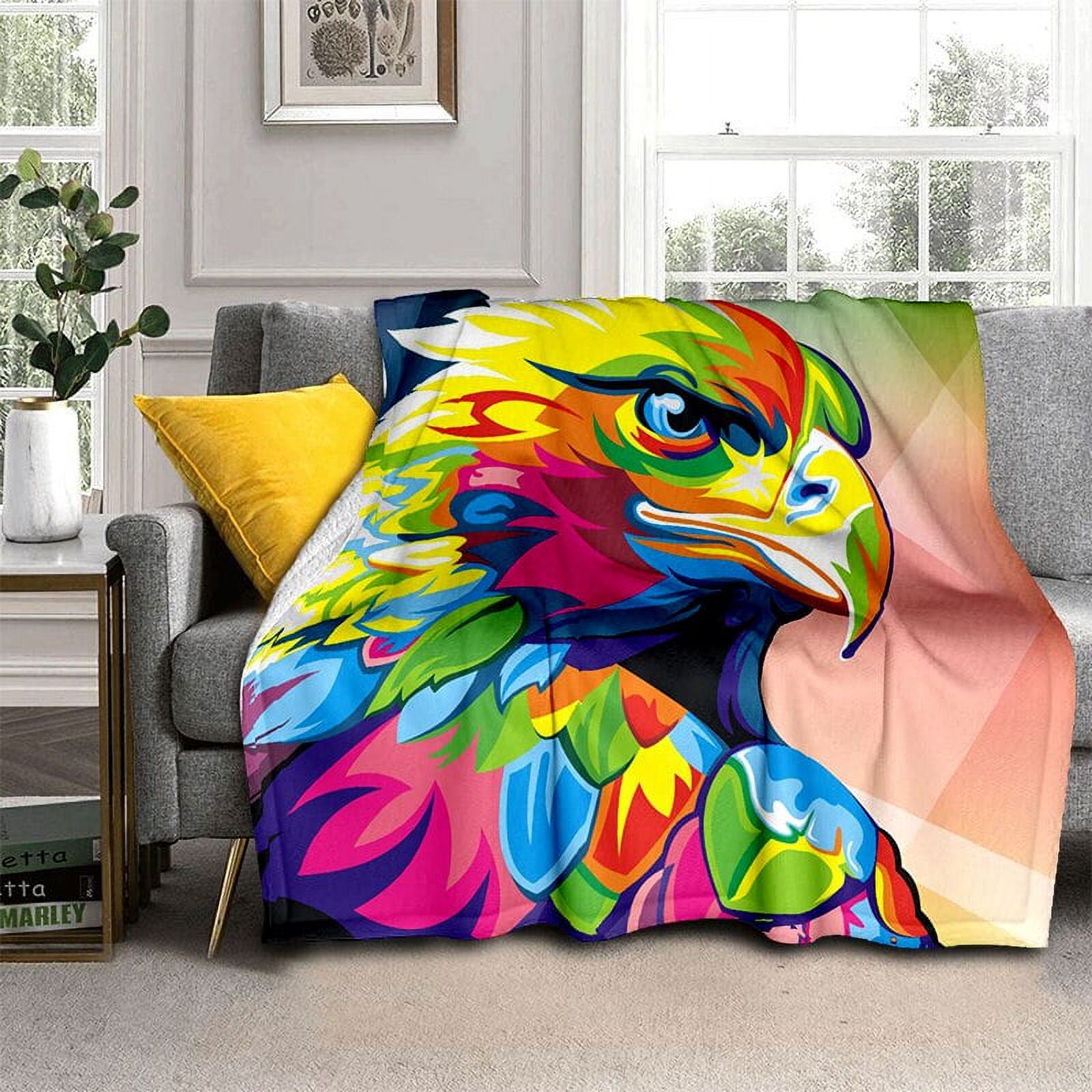 Eagle Blanket Owl Blanket Flannel Soft Lightweight Fleece Throw Blanket for Bedroom Couch Sofa