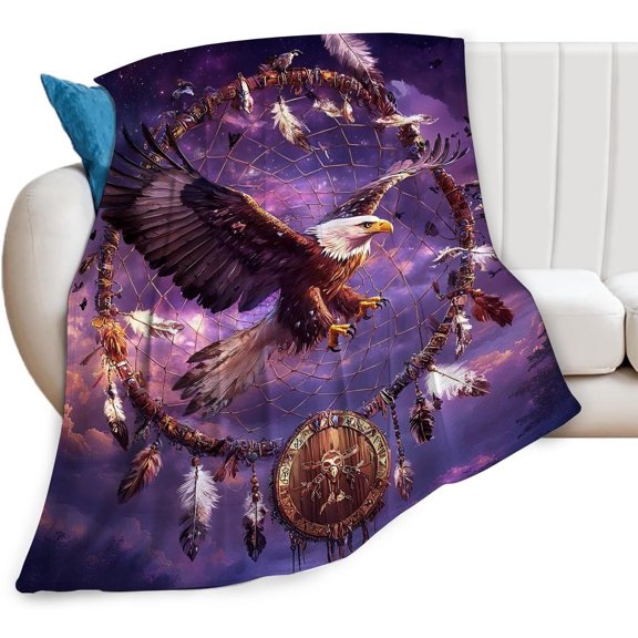 Eagle Blanket Super Soft Warm Eagle Animal Throw Blanket Gift for Boys Girls Cozy Fluffy Plush Bold Eagle Flannel Gifts Fleece Blankets for Kids Adults 50"X40"