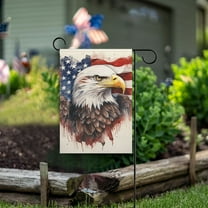 Eagle Blood American Flag Garden Flag Double Sided Outdoor Banners for Courtyard Outdoor Lawn Farmhouse Holiday Decorations