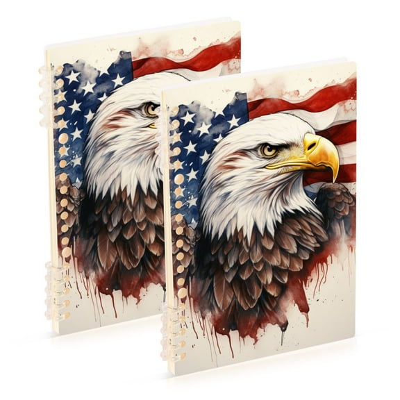 Eagle Blood American Flag Ring Binder Notebook Journey Note Diary College Ruled Spiral Notebook Study Loose Leaf Paper A5 60 Pages