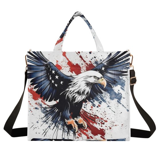 Eagle Blood Corduroy Tote Bag Handbag Large Messenger Bag Shoulder Crossbody Zipper Bag Purse