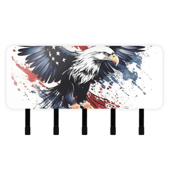 Eagle Blood Mail Holder Organizer Wall Mount with Shelf Key Holder Key Rack with 5 Key Hooks for Wall Decorative