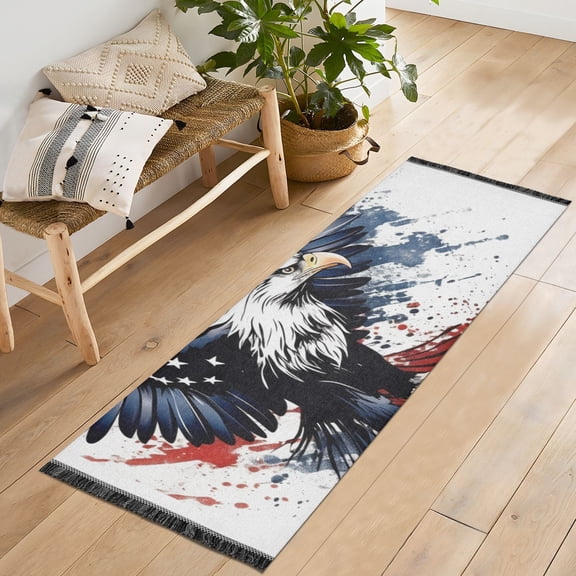 Eagle Blood Runner Rug Machine Washable Area Rugs Carpet Non Slip Entryway Mat for Bedroom Entryway Front Door