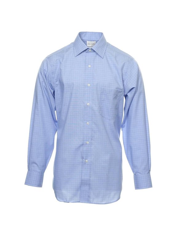 Blue Window Pane Button Down Shirt Sport , Size 15-32_33