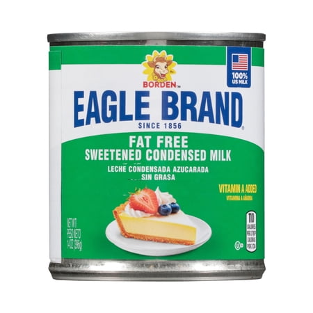 Eagle Brand Fat Free Sweetened Condensed Milk, 100% US Milk, Gluten Free, 14 oz Can