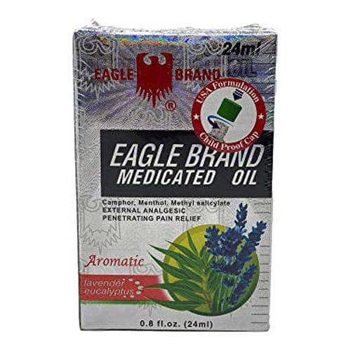 Eagle Brand Medicated Oil Aromatic Lavender Eucalyptus 12 Bottles (24 ml Each)