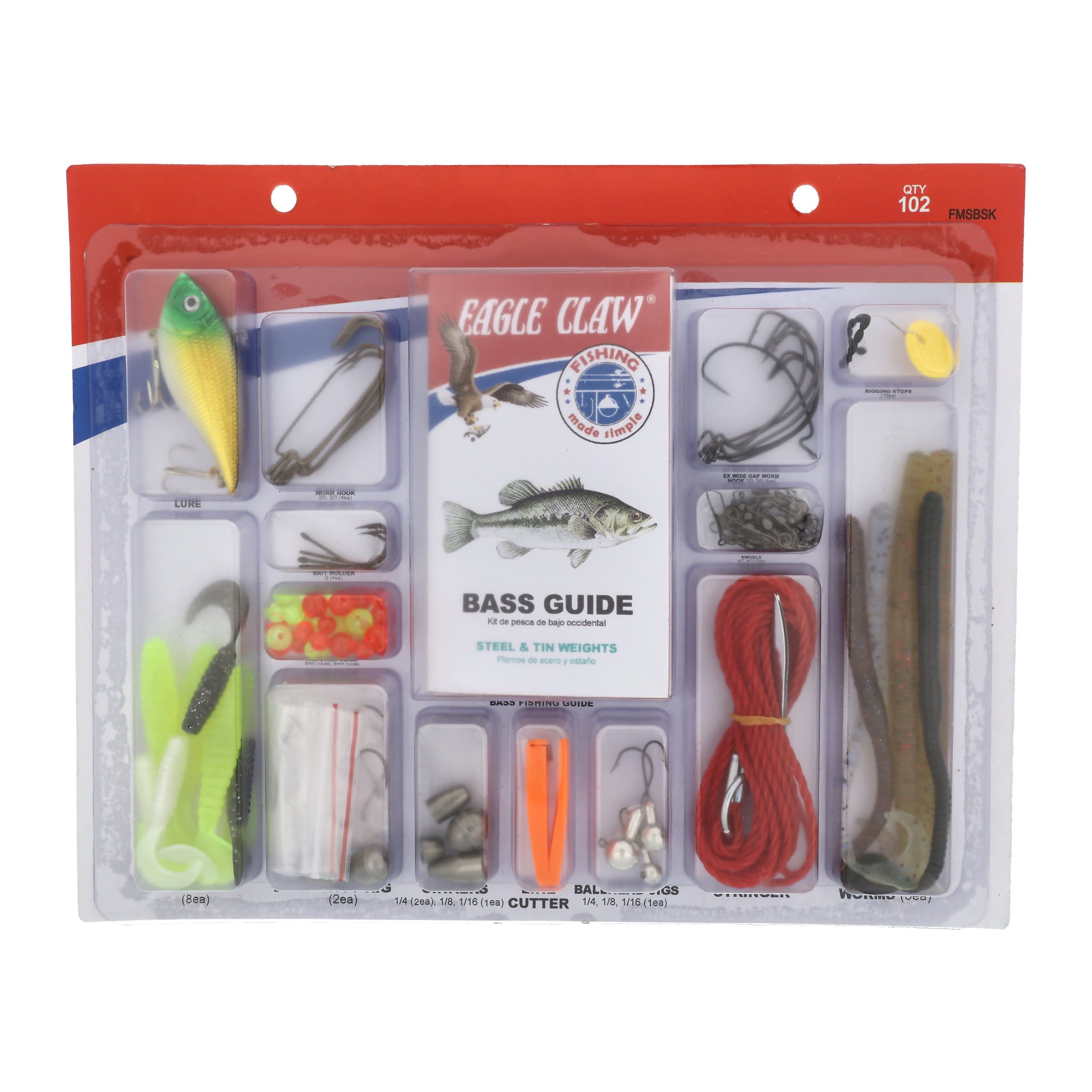 Eagle Calw 102 Piece Bass Fishing Kit with Assorted Tackle 