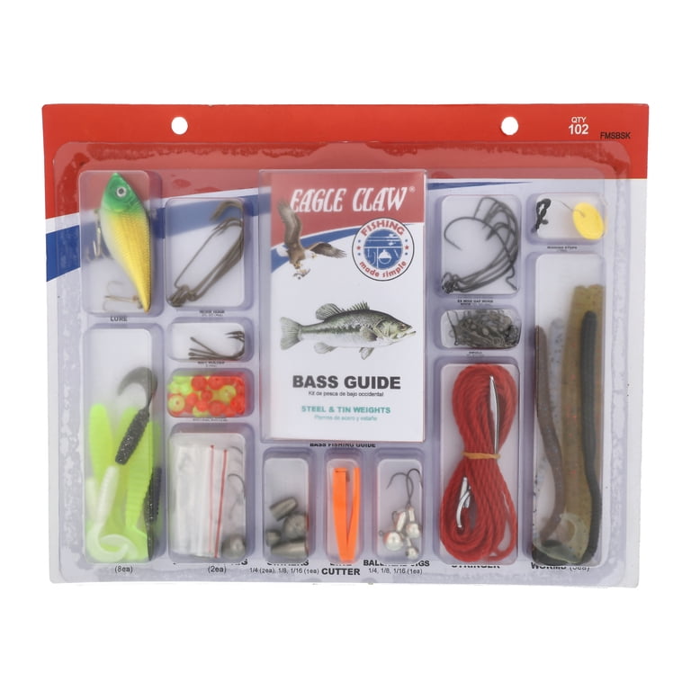 Eagle Calw 102 Piece Bass Fishing Kit with Assorted Tackle - Walmart.com Eagle Calw 102 Piece Bass Fishing Kit with Assorted Tackle - Walmart.com