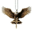 thumbnail image 1 of Eagle Car Charm - Eagle Car Hanging Ornament Rearview Mirror Accessories, Acrylic Eagle and Cross Symbol Hanging Ornament for Car and Home Decor H7P8, 1 of 1