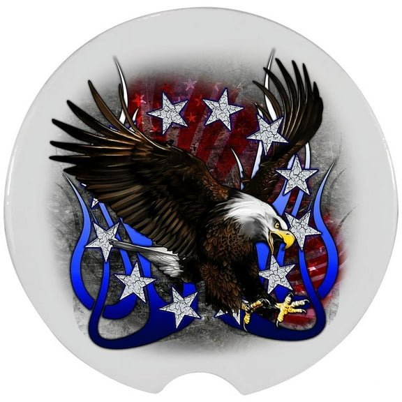 Eagle Car Coaster, Absorbent Stoneware Car Cup Holder Coaster, Set of 2