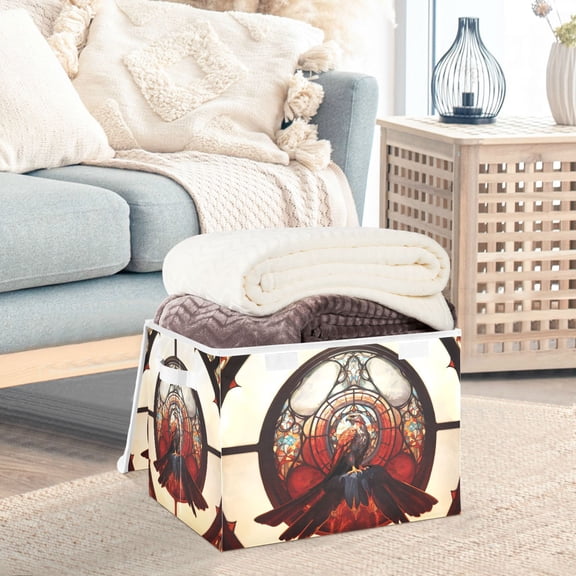 Eagle Church Window Storage Basket Foldable Laundry Basket Shelf Kids Toy Storage Container Organizer with Handles