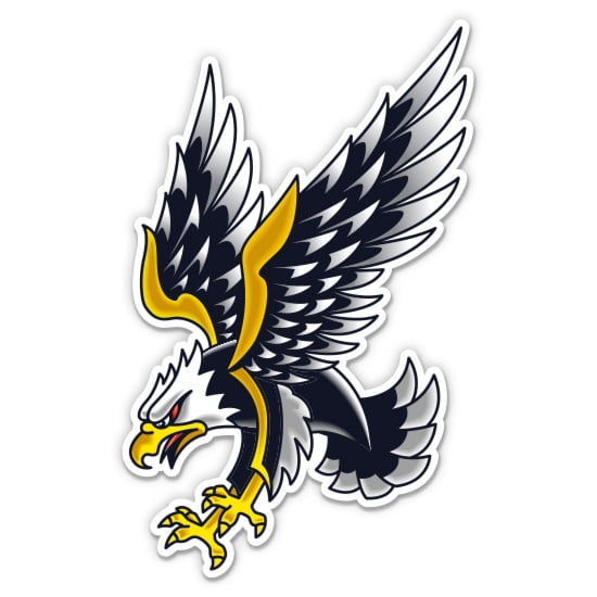 Eagle Classic Tattoo Style - 12" Vinyl Sticker Waterproof Decal