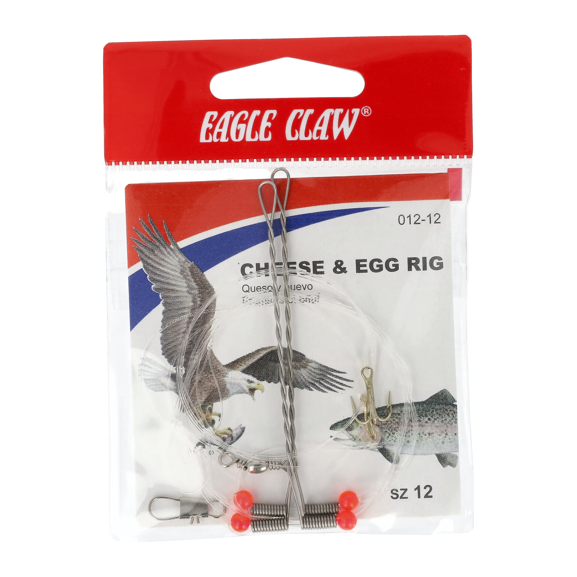 Eagle Claw 012H-12 Salmon Egg and Cheese Rig, Gold, Size 12 Egg