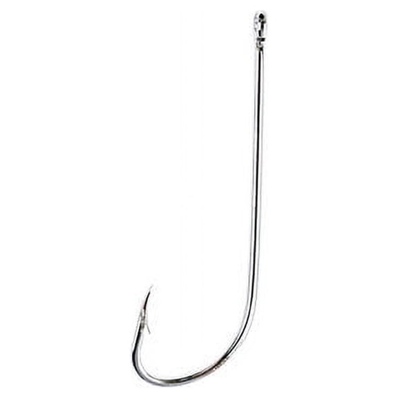 Eagle Claw 066NAH-1 2X Long Shank Offset Hook, Nickel, Size 1, 10 Pack