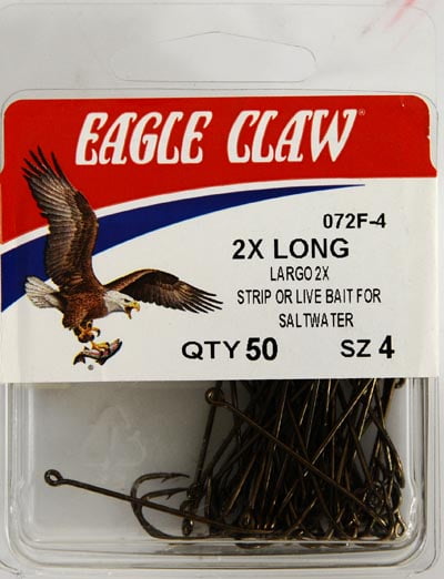 Eagle Claw 072FH-4 2X Long Shank Offset Hook, Bronze, Size 6 - Walmart.com
