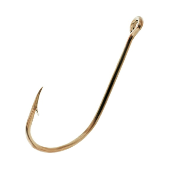 Eagle Claw 084AH-1 Plain Shank Offset Hook, Bronze.