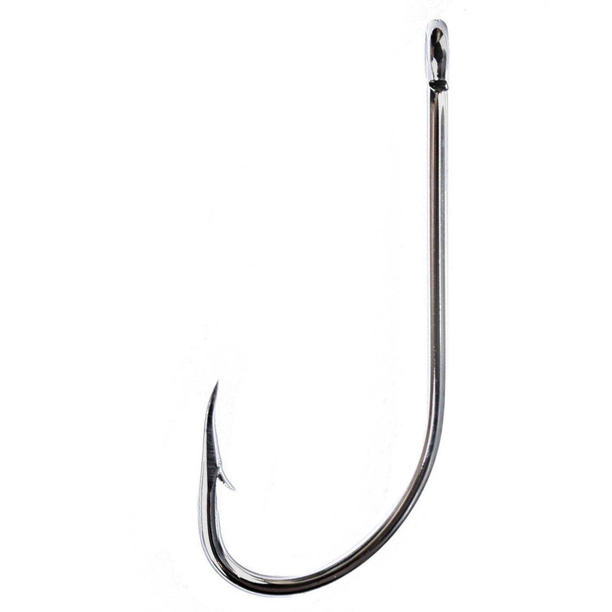 Eagle Claw 085AW-2/0 Plain Shank Offset Hook, Nickel, Size 2/0, 8 Hooks Per Pack