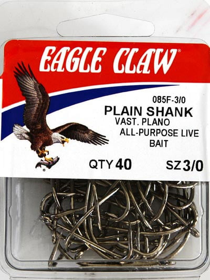 Eagle Claw Bronze Plain Shank Hooks Size 5/0, #084A, 4 Pks, 32 Total Hooks  (New)