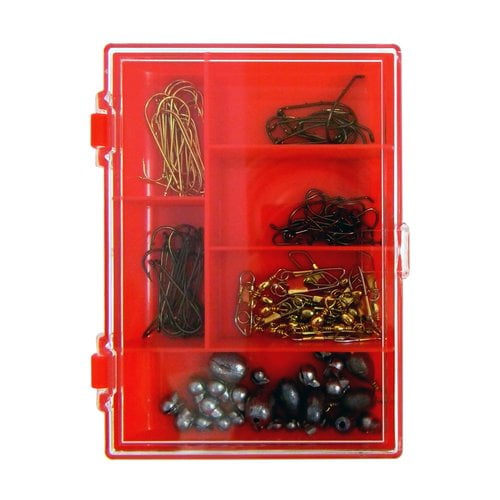 Eagle Claw 122 Piece Fishing, Hook, Swivel and Weight Assortment