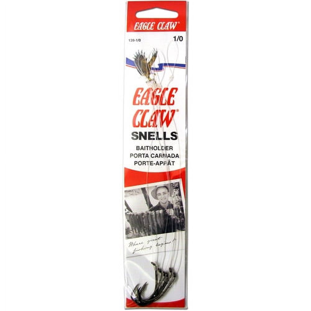 4 Packs Eagle Claw Snell Style 031 Size 4 Snelled Hooks 24 Hooks