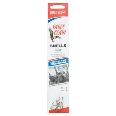 Eagle Claw 147H-6 Snelled Kahle Hook, Bronze, Size 6, 6 Pack
