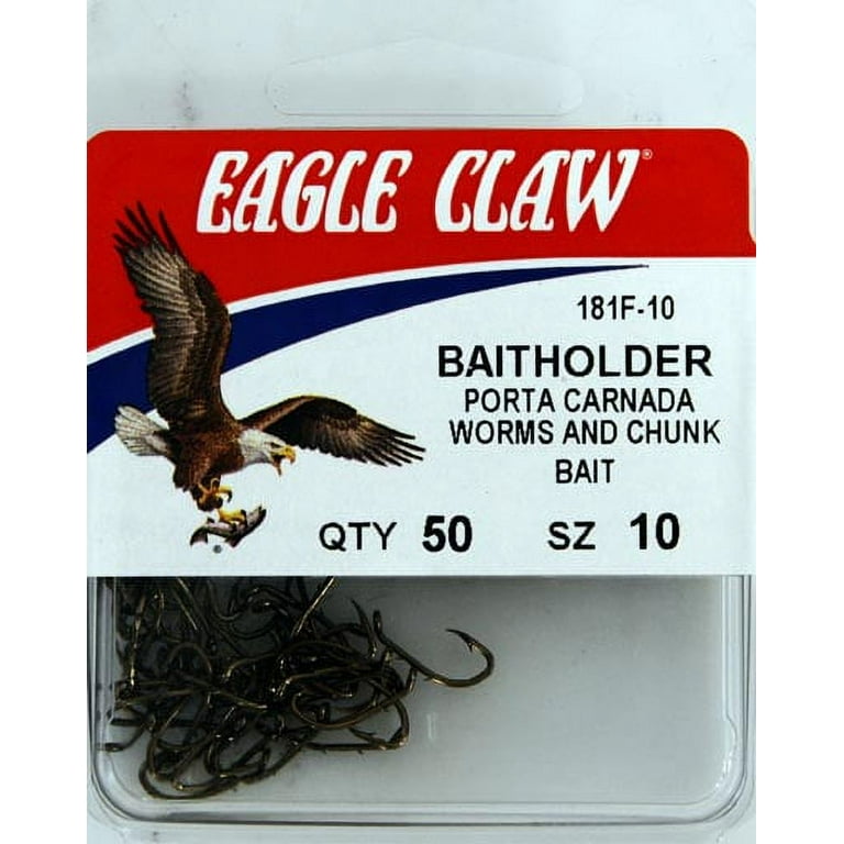 Eagle Claw 181FH-10 Baitholder Down Eye 2-Slice Offset Hook