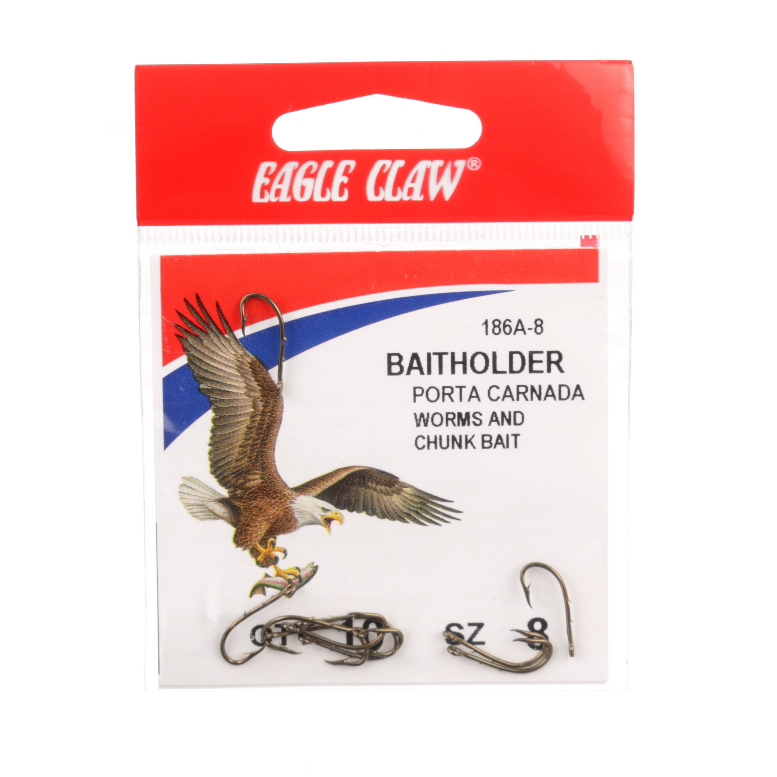 Eagle Claw Baitholder 2-Slice Offset Fishing Hook, Bronze 