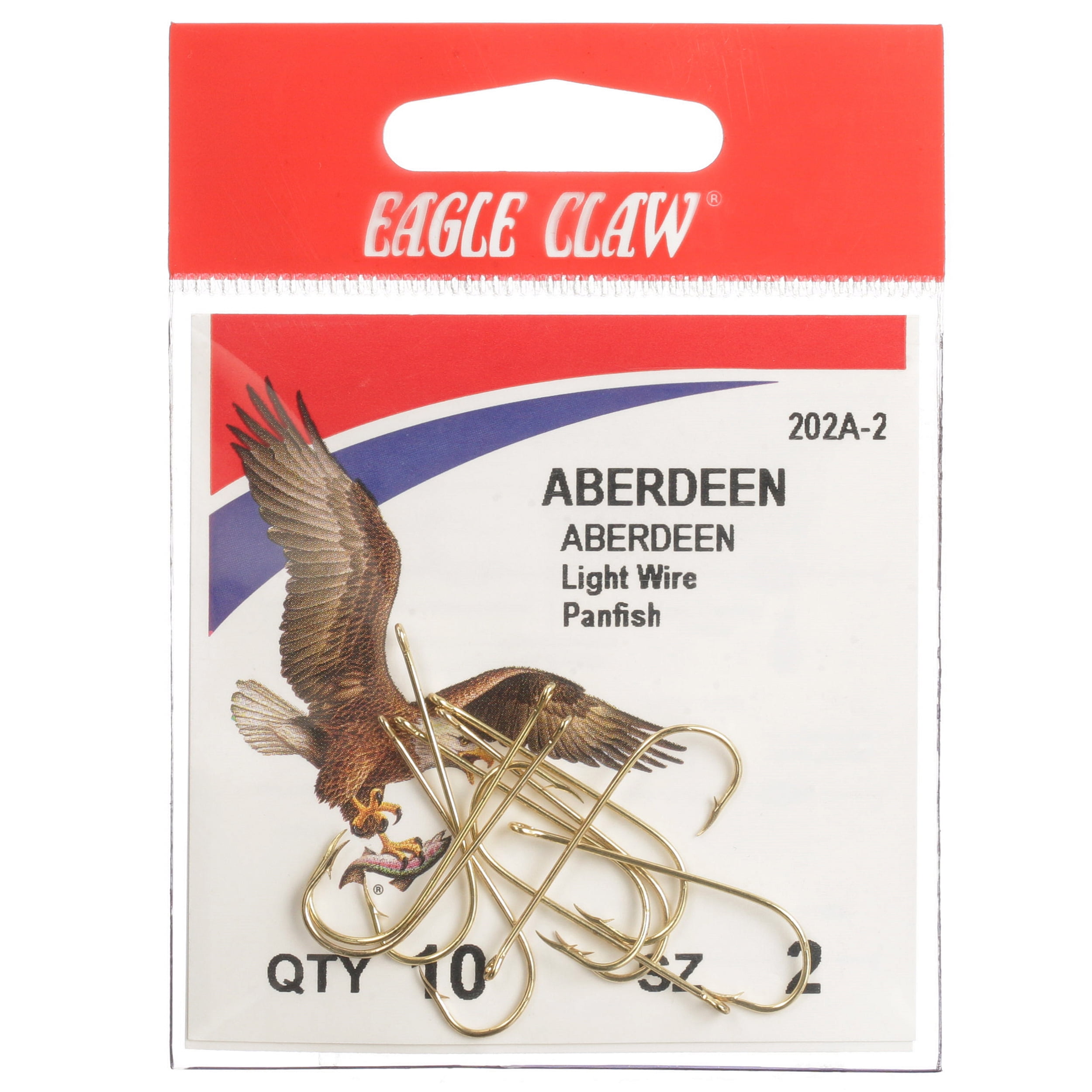 Eagle Claw 202AH-2 Size 2 Aberdeen Light Wire Panfish Hook