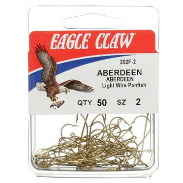 Eagle Claw Aberdeen Light Wire Non-Offset Fishing Hook, Gold - Walmart.com