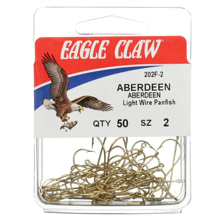Eagle Claw 202FH-2 Aberdeen Hook, Gold, Size 2