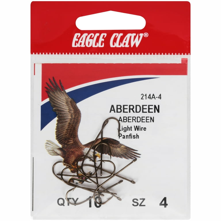10 Eagle Claw 214A Size 8 Bronze Aberdeen Light Wire Crappie Pan Fish Hooks