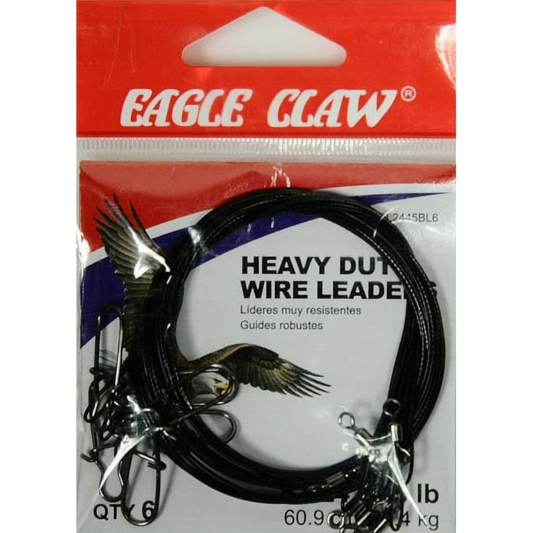 Eagle Claw 24 45 lb. Heavy Duty Wire Leader, Black, 6 Pack