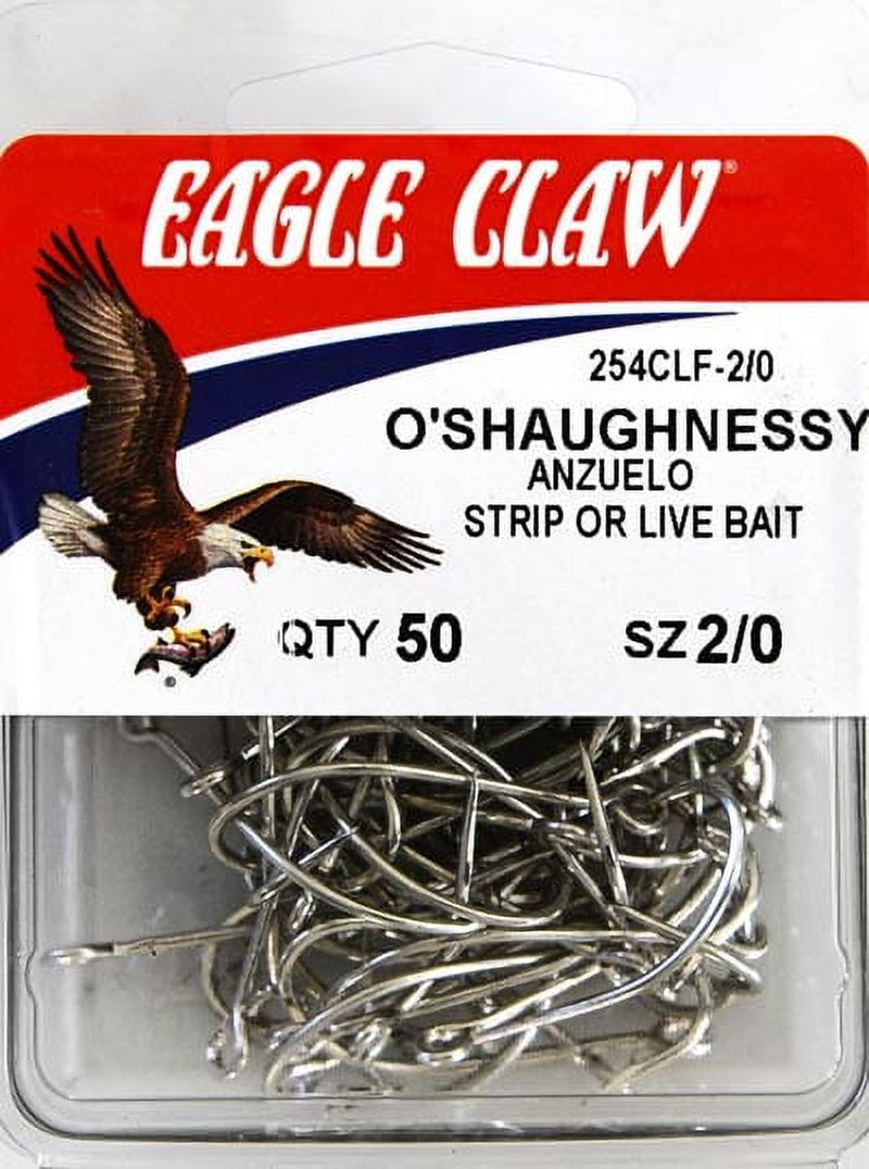 Eagle Claw 254CLF3-2/0 O'Shaughnessy Hook, Sea Guard, Size 2/0, 50 Pack