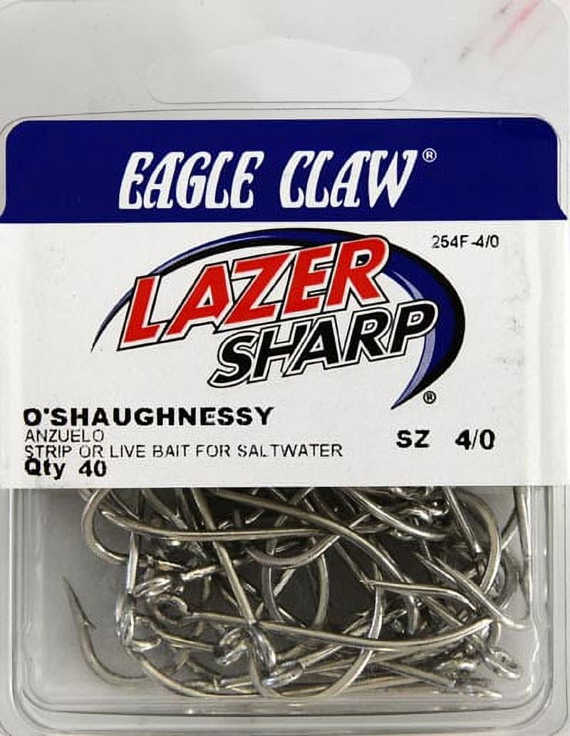 Eagle Claw 254FH-3/0 O'Shaughnessy Non-Offset Hook, Sea Guard, Size 3/0, 40  Pack