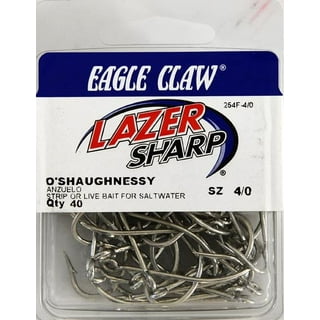 Eagle Claw Bass Fishing Hooks Assortment Clam, 40 Piece